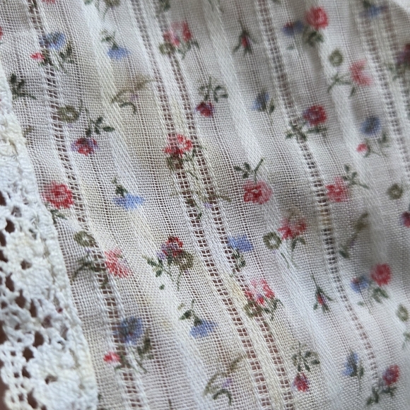 VTG 80s Carol Bennett White Ditsy Floral Hawaiian Muumuu Maxi Dress S/M Cottage - Picture 13 of 16